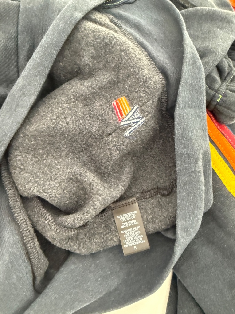 Aviator Nation Grey 5 Strip Full Zip Hoodie with Matching Sweatpants S - Picture 6 of 9
